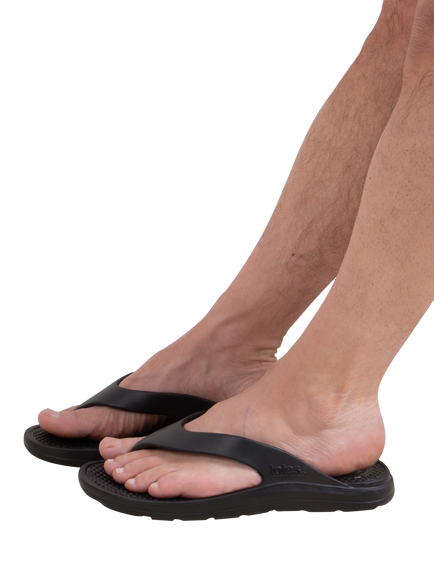 totes SOLBOUNCE Men's Toe Post Sandals, Black - view 2, Black