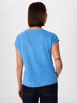 Whistles Willa V-Neck T-Shirt - view 2, Blue