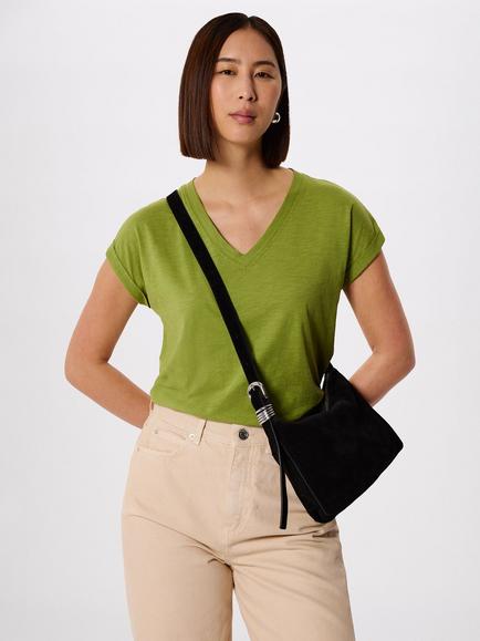 Whistles Willa V-Neck T-Shirt, Green, Green
