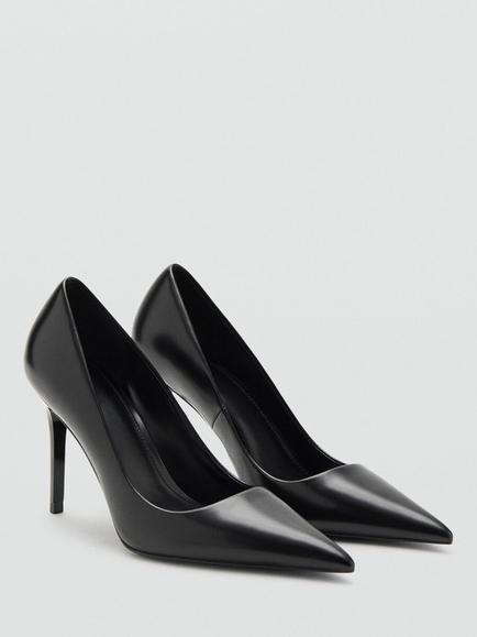 Mango Sculpted Pointed Stiletto Court Shoes - view 2, Black