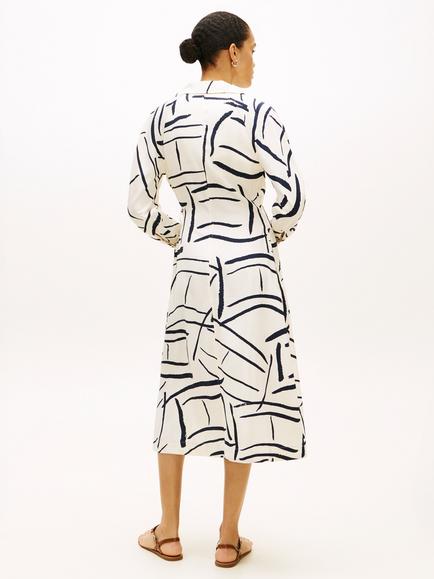 Tommy Hilfiger Abstract Wrap Midi Dress, Multi - view 2, Multi