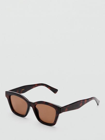 Mango Square Frame Sunglasses, Chocolate - view 2, Chocolate