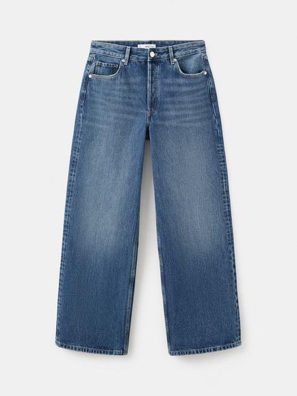 Mango Low Rise Straight Leg Jeans, Dark Blue, Dark Blue