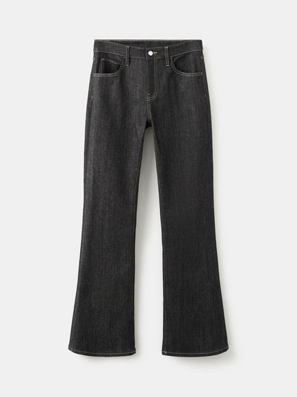 Mango 70s Style Mid Rise Bell-Shaped Jeans, Black, Black