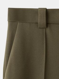 Mango High Rise Wide Leg Tailored Trousers, Khaki - view 2, Khaki