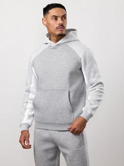 Gym King Cotton Blend Colour Block Hoodie, Light Grey, Light Grey
