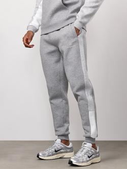 Gym King Cotton Blend Colour Block Joggers, Light Grey, Light Grey