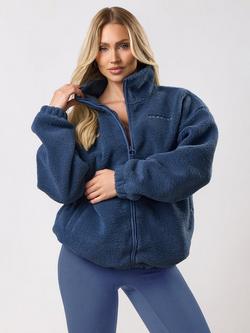 Gym King Borg Full Zip Toggle Hem Jacket, Slate Blue, Slate Blue