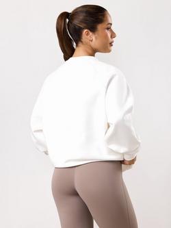 Gym King Oversized Cotton Blend GKW Sweatshirt, Cream - view 2, Cream