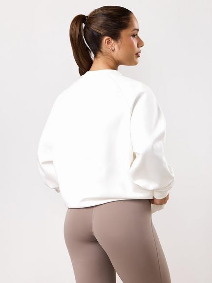 Gym King Oversized Cotton Blend GKW Sweatshirt, Cream - view 2, Cream