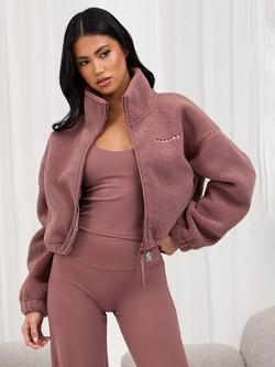 Gym King Borg Full Zip Cropped Jacket, Brown Plum, Brown Plum