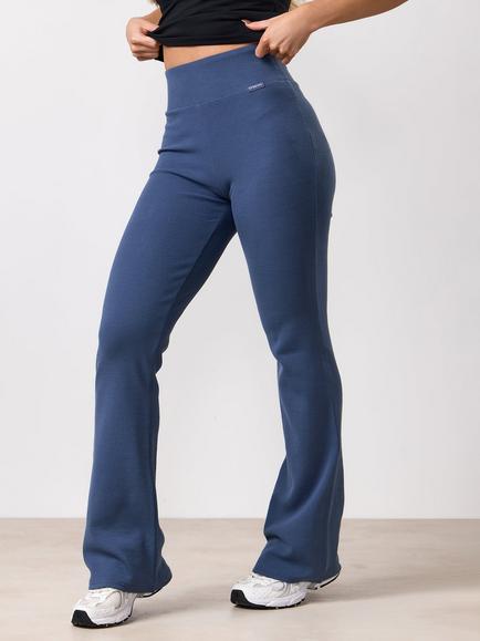 Gym King 365 Ribbed Flared Leggings, Slate Blue, Slate Blue
