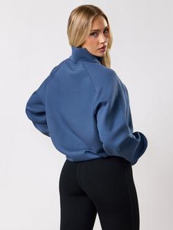 Gym King Cotton Rich Relaxed Funnel Neck Sweatshirt - view 2, Slate Blue