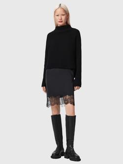 AllSaints Eloise Lace Trim Dress, Black