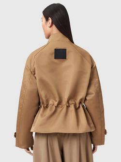 AllSaints Luellah Funnel Neck Jacket, Greige Brown - view 2, Greige Brown