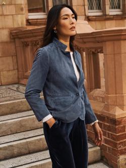 NRBY Robyn Pure Suede Jacket, Denim Blue, Denim Blue