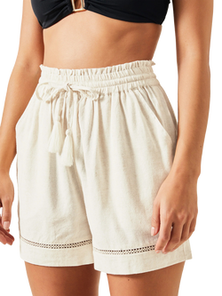Accessorize Broderie Anglasie Beach Shorts, White, White