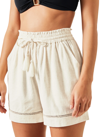 Accessorize Broderie Anglasie Beach Shorts, White, White