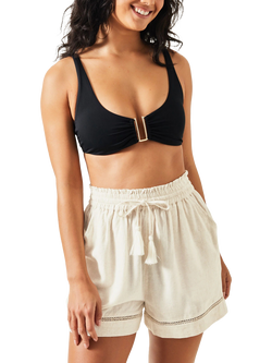 Accessorize Broderie Anglasie Beach Shorts, White - view 2, White