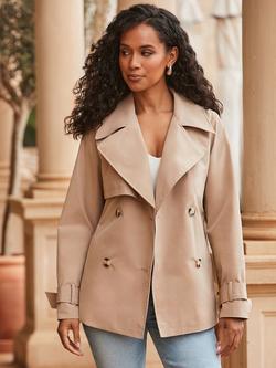 Sosandar Belted Trench Jacket, Stone - view 2, Stone