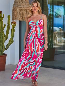 Sosandar Paradise Print Maxi Dress, Pink, Pink