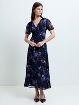 French Connection Ariette Flared Dress, White/Multi