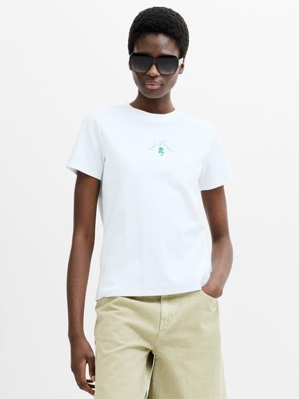 French Connection Club French Graphic T-Shirt, White/Green, White/Green