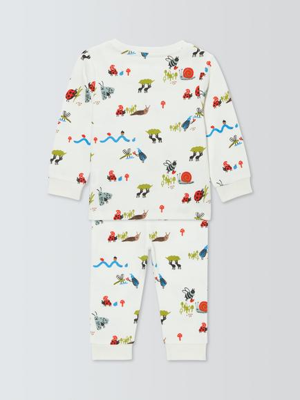 John Lewis Baby Bugs Pyjamas, White - view 2, White