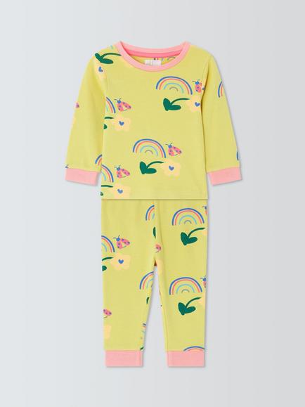 John Lewis Baby Rainbow Pyjamas, Green, Green