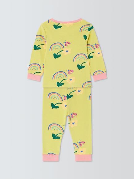 John Lewis Baby Rainbow Pyjamas, Green - view 2, Green