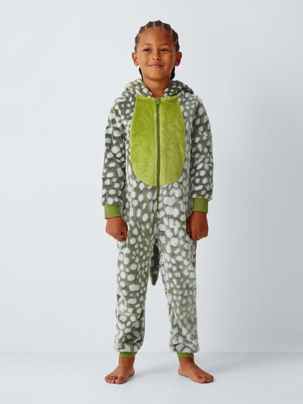 John Lewis Kids' Dinosaur Onesie, Green, Green