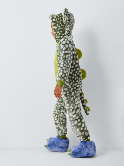 John Lewis Kids' Dinosaur Onesie, Green - view 2, Green