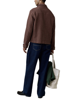 Percival Sorrento Cotton Regular Fit Stripe Overshirt, Brown - view 2, Brown