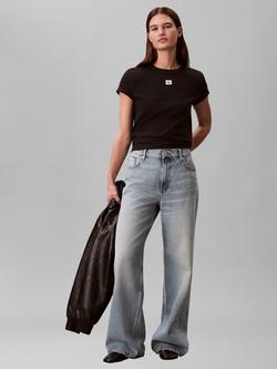 Calvin Klein Label Logo T-Shirt - view 2, Black