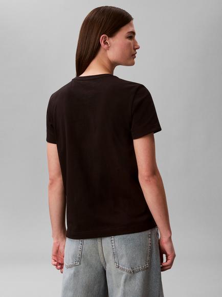 Calvin Klein Label Logo T-Shirt - view 2, Black