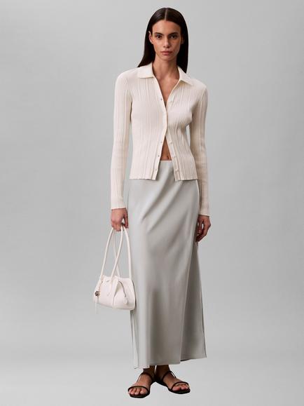 Calvin Klein Voile Satin Midi Skirt, Pale Meadow, Pale Meadow