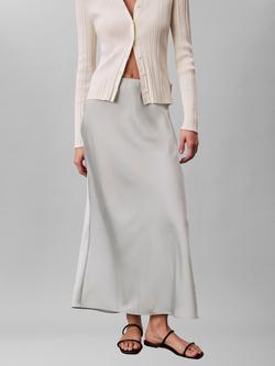 Calvin Klein Voile Satin Midi Skirt, Pale Meadow - view 2, Pale Meadow