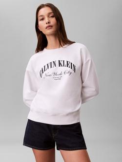 Calvin Klein Varsity Logo Sweatshirt, Bright White - view 2, Bright White