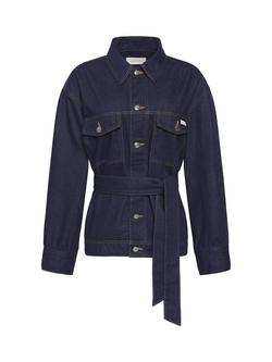 Calvin Klein Belted Denim Jacket, Dark Blue, Dark Blue