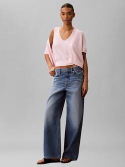 Calvin Klein Slim Fit Knit Top & Cardigan Set, Cradle Pink, Cradle Pink