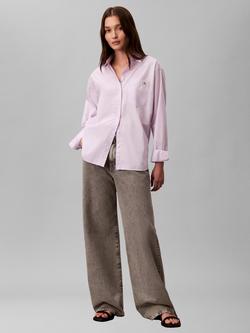 Calvin Klein Relaxed Fit Poplin Shirt, Island Lilac - view 2, Island Lilac