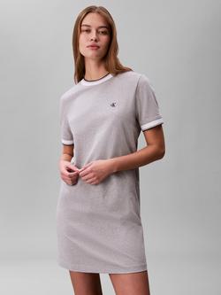 Calvin Klein Monogram Logo T-Shirt Dress, Heroic Grey Heather - view 2, Heroic Grey Heather