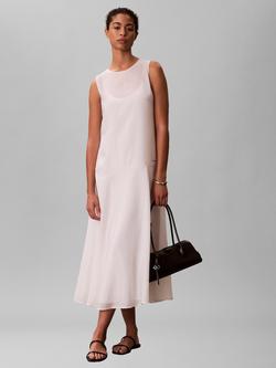Calvin Klein Voile Maxi Dress, White Sand