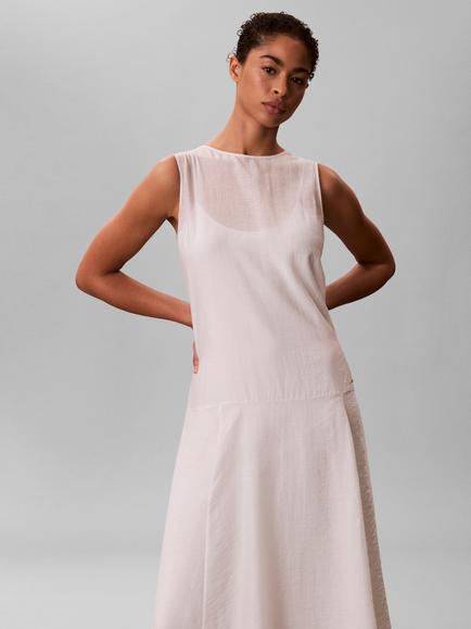 Calvin Klein Voile Maxi Dress - view 2, White Sand