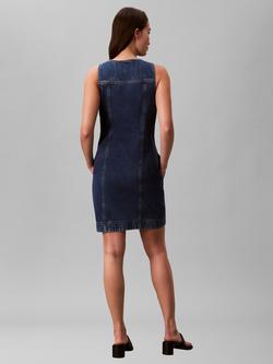 Calvin Klein Sleeveless Denim Trucker Dress, Madden Blue - view 2, Madden Blue
