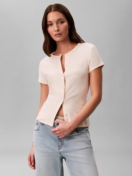 Calvin Klein Ribbed Slim Fit Shirt, Calico, Calico