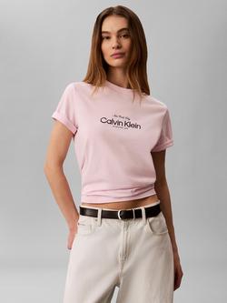 Calvin Klein Classic NYC Logo T-Shirt - view 2, Cradle Pink