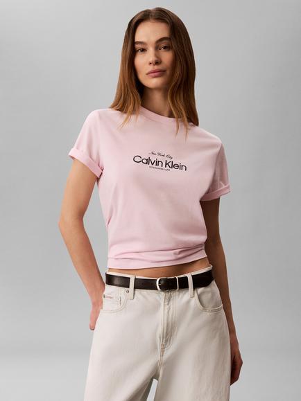 Calvin Klein Classic NYC Logo T-Shirt - view 2, Cradle Pink