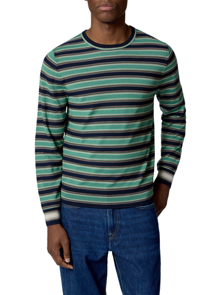 Paul Smith Crew Neck Striped Jumper, Green, Green