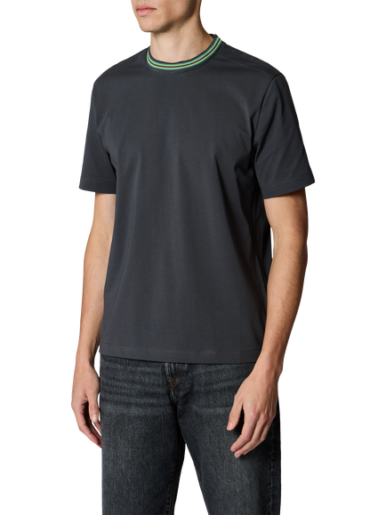 Paul Smith Crew Neck Cotton Blend T-Shirt, Grey, Grey